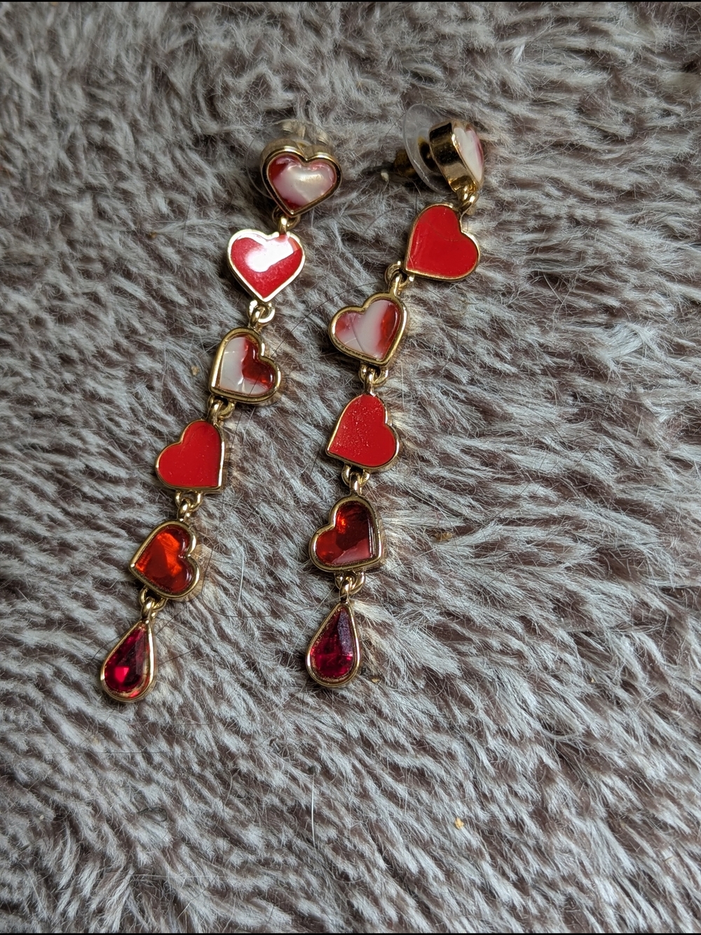 torrid Gold-Tone Red Heart Drop Earrings - Picture 2 of 2